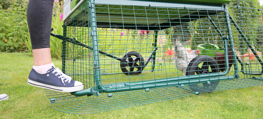Les roues en option vous permettront de facilement déplacer le poulailler dans un nouveau coin du jardin.