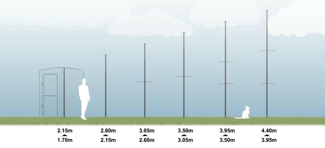 Graphique de l'arbre à chat extérieur Freestyle tailles disponibles
