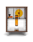 Qute cage à hamster moderne en noyer sans rangement