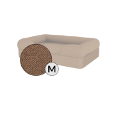 Omlet lit pour chien moyen en mousse à mémoire de forme avec traversin en noix de coco grillée