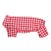 Manteau de chien rouge et blanc