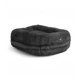 Omlet Lux ury super soft donut cat bed in earl grey colour