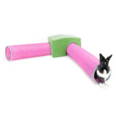 Lapin vert Zippi abri et tunnel de jeu