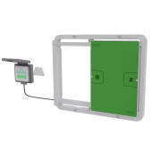 Porte automatique de poulailler vert