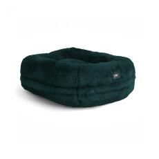 Omlet Lux ury super soft donut cat bed in peacock blue colour