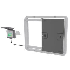 Porte automatique de poulailler gris
