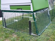 Vert Eglu Cube grand poulailler et parcours avec couvertures transparentes