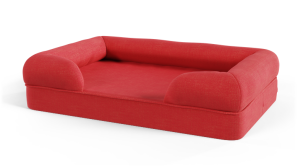 Panier pour chien en mousse à mémoire de forme Bolster – Medium – Rouge cerise