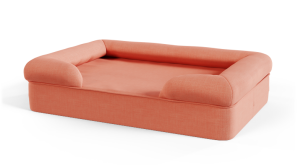 Lit pour chien en mousse à mémoire de forme Bolster - Large - Rose pêche