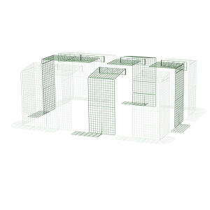 Extension pour enclos Zippi pour lapins avec toit et jupe – version haute 3 x 2 to 4 x 3