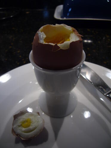 Manger le premier œuf - le jour! très savoureux aussi,