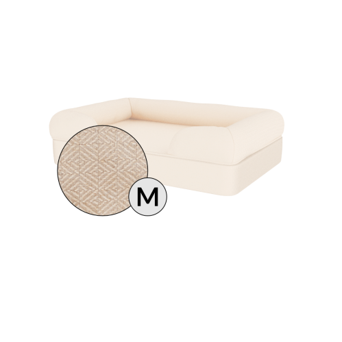 Omlet lit pour chien moyen en mousse à mémoire de forme avec traversin en beige naturel