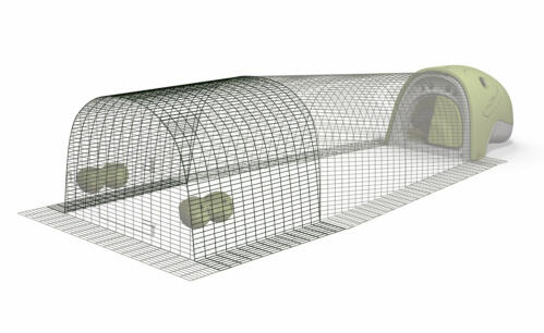 Eglu Classic extension de course montrée avec  et 2m de course Eglu Classic 