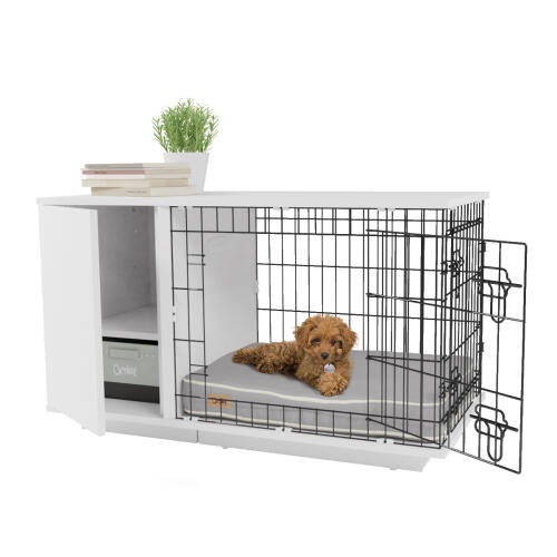 Fido Studio 24 caisse pour chien avec armoire blanche