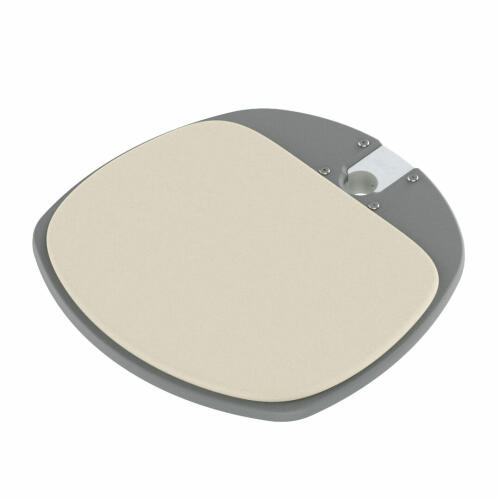 Plateforme extérieure en plastique gris avec accessoire coussin crème pour le système de jeu de l'arbre à chat extérieur Omlet Freestyle 