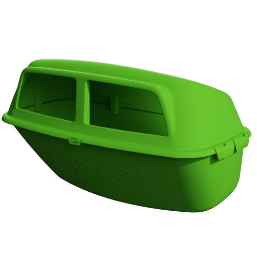 Green Eglu Go manGeoire pour poulets conçue par Omlet