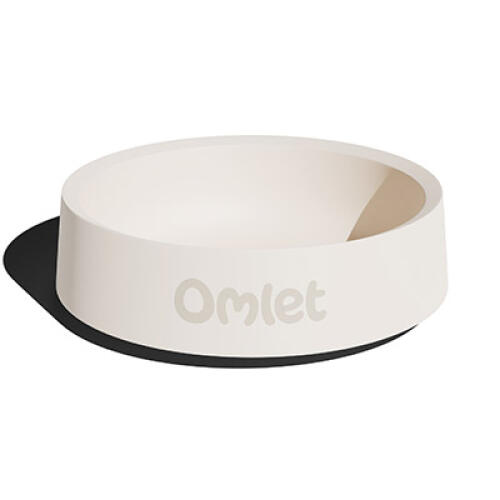 Grand bol pour chien blanc craie conçu par Omlet