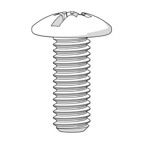 Vis à métaux tête bombée m6 x 16mm 800.0241