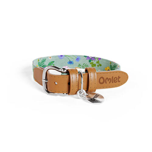 Petit collier pour chien en vert et imprimé floral multicolore gardenia sage par Omlet.