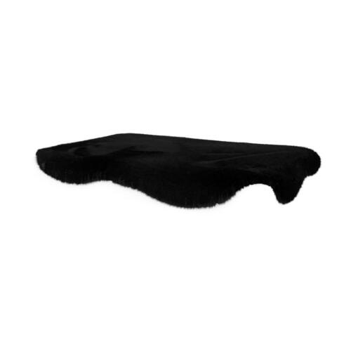 Grande peau de mouton noire Topology topper pour lit de chien en mousse à mémoire de forme