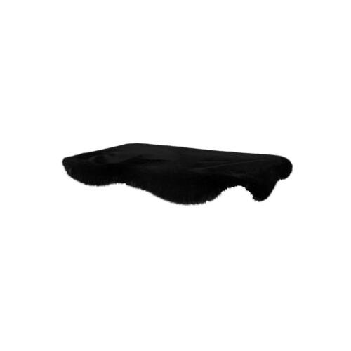 Peau de mouton noire moyenne Topology topper pour lit de chien à mémoire de forme