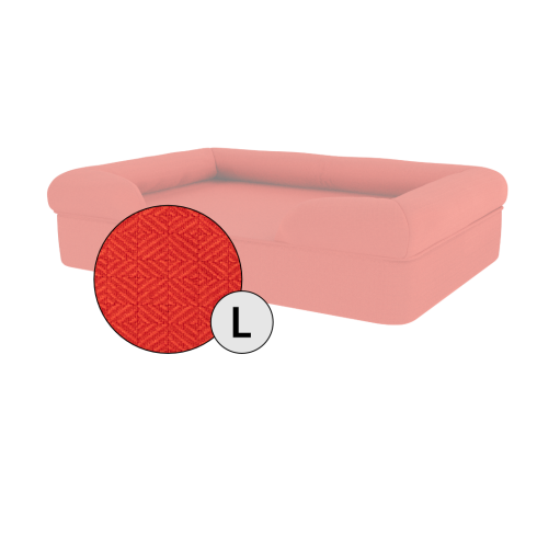 Omlet lit pour chien à traverses en mousse à mémoire de forme, grand modèle, rouge cerise