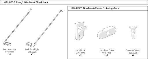 Omlet Nook Classic serrure