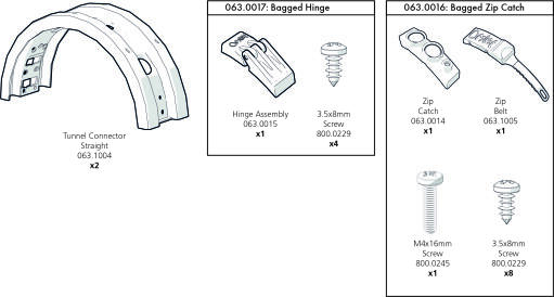 Assemblage de connecteur droit de tunnel en boîte