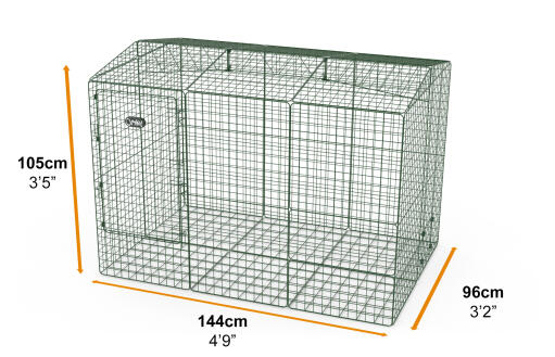 Zippi parcours pour lapins avec toit et filet sous le sol - double hauteur élevée