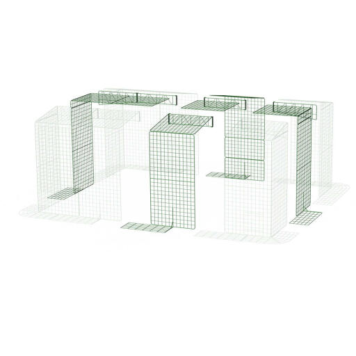 Schéma d'un parcours d'entrée changeant de taille d'un parcours 3x2x2 à un parcours 4x3x2