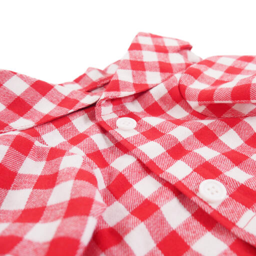 Manteau de chien rouge et blanc
