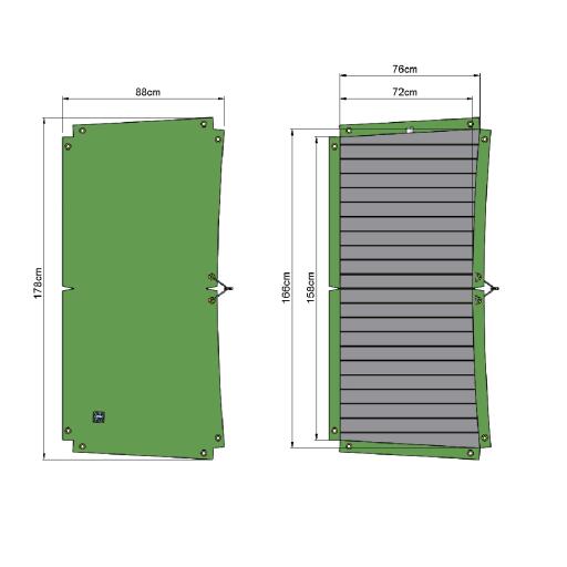 Dimensions du filet de protection contre les intempéries pour le poulailler Eglu Go up.