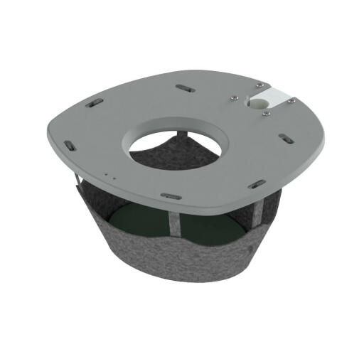 Plateforme extérieure en plastique gris avec hamac pour le système de jeu de l'arbre à chat Freestyle 