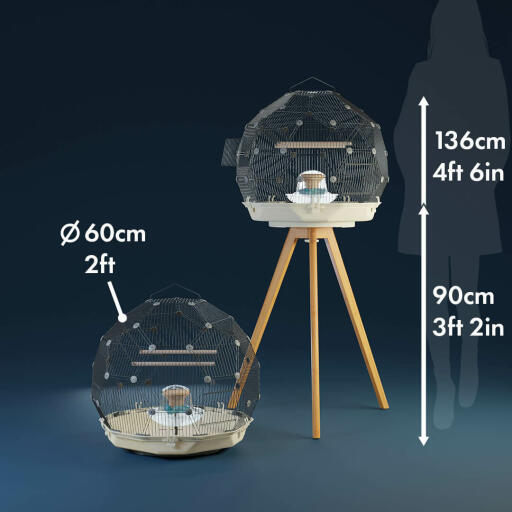 Omlet Geo dimensions de la cage à oiseaux