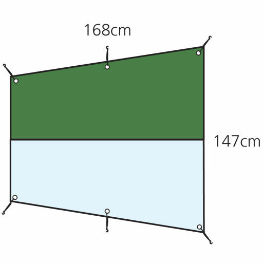 Dimensions de la couverture combi pleine longueur Eglu Go 