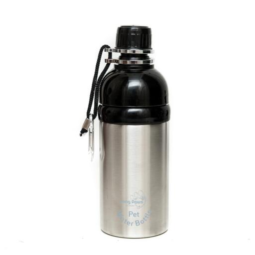 Long paws pet water bottle silver 500ml large