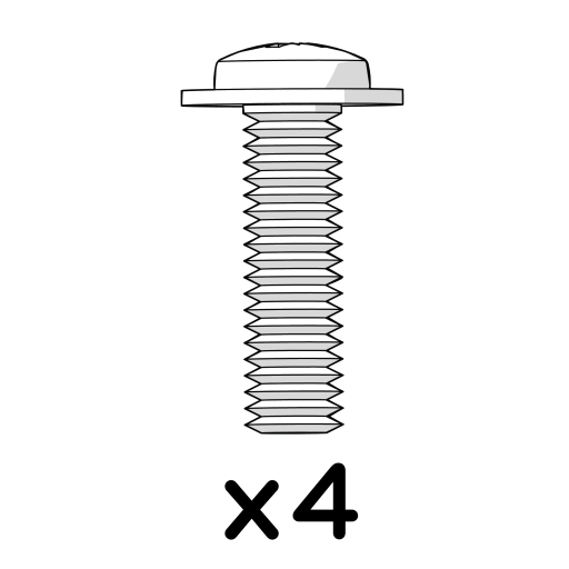 4 x vis d'assemblage m6x1.0.20mm tête cylindrique pozi pan (800.0059)