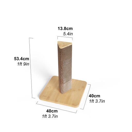 Dimensions de l'arbre à chat rechargeable Short Stak d'Omlet