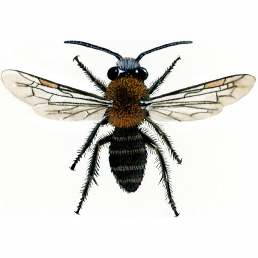 Mine fauve - mâle - andrena fulva