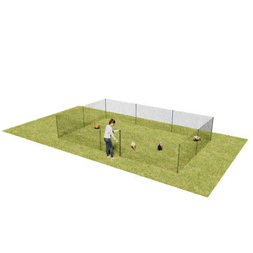 Omlet clôture pour poules mk2 - 21 mètres - y compris porte, poteaux et haubans