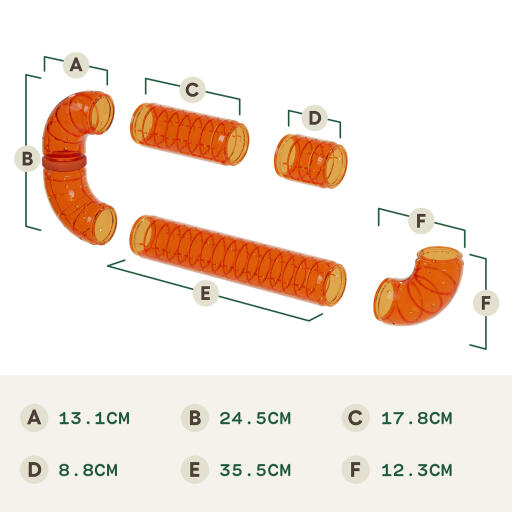 Tunnels pour hamster dimensions (cm)