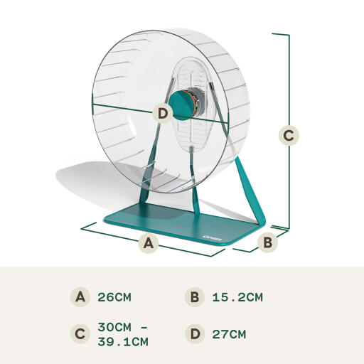 Roue de hamster avec support dimensions (cm)