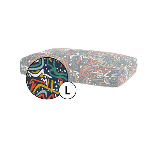 Grand coussin housse de lit pour chien en imprimé zoomies par Omlet.