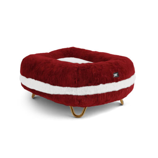 Santa claws christmas donut bed avec Gold hairpin feet