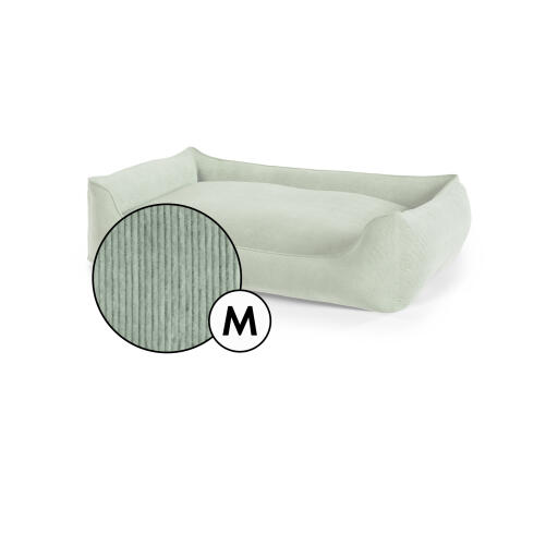 Lit pour chien medium nest housse en velours côtelé vert mousse par Omlet.