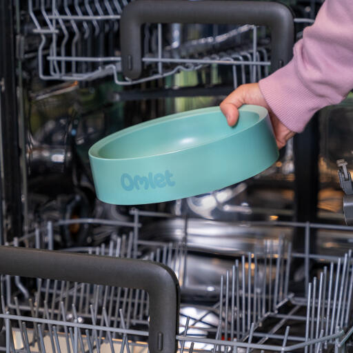 Gros plan sur la gamelle pour chien Omlet lavable au lave-vaisselle