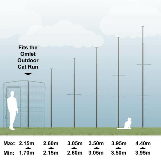 Graphique de l'arbre à chat extérieur Freestyle tailles disponibles