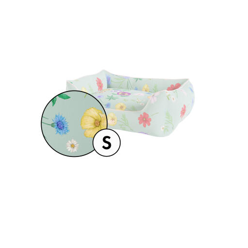 Couverture de lit pour chien small nest en imprimé gardenia sage par Omlet.