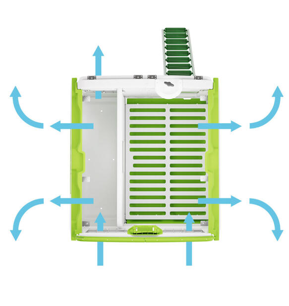 Schéma de la ventilation du poulailler Eglu Cube