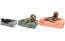 Trois tailles différentes de traversins, petit, moyen et grand, dans trois couleurs différentes, gris, vert et rose. Trois tailles différentes de traversins, petit, moyen et grand, dans trois couleurs différentes, gris, vert et rose.